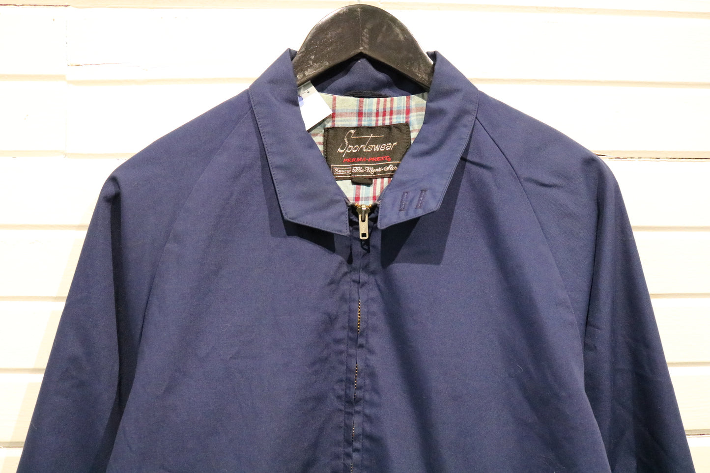 Sears Sportswear Harrington Jacket | Vintage Plaid-Lined Zip Bomber | Classic Outerwear | 1970s Menswear