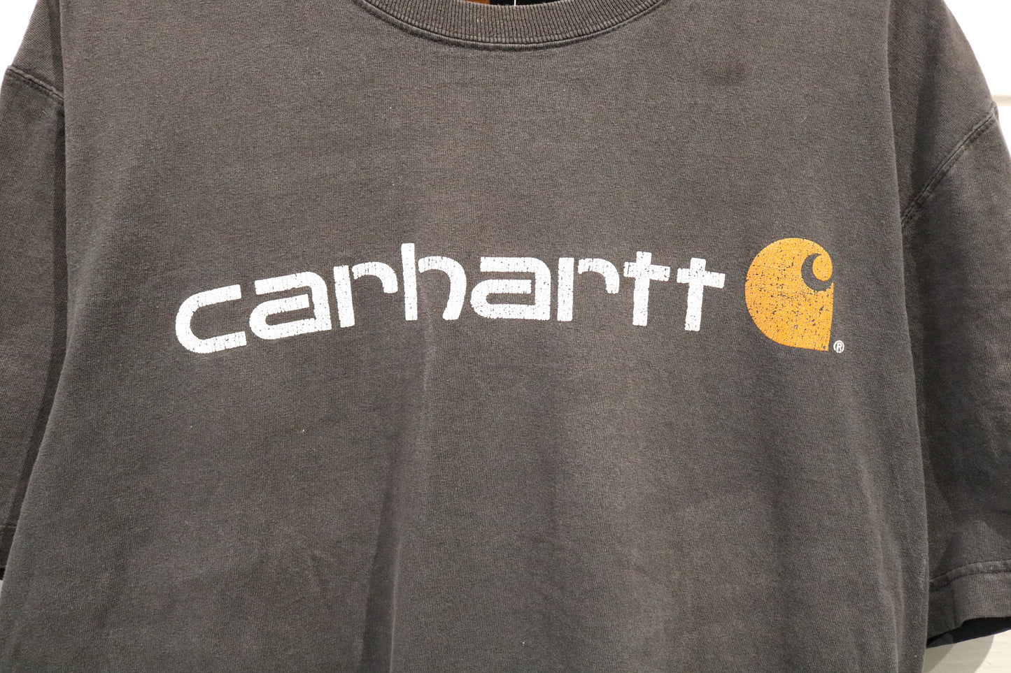 Carhartt Graphic T-Shirt | Vintage Distressed Logo Short Sleeve Tee | Classic Workwear Top