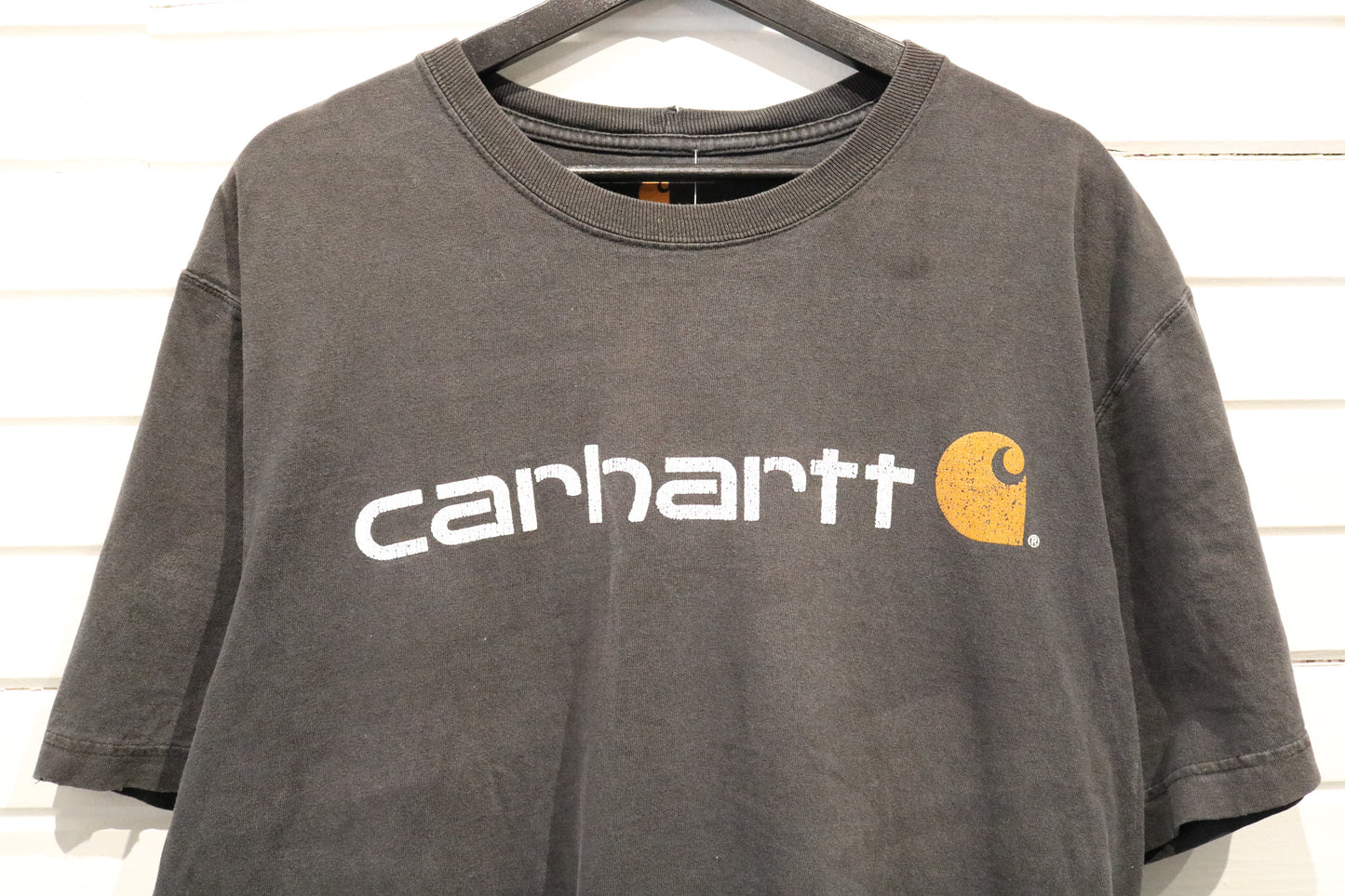 Carhartt Graphic T-Shirt | Vintage Distressed Logo Short Sleeve Tee | Classic Workwear Top