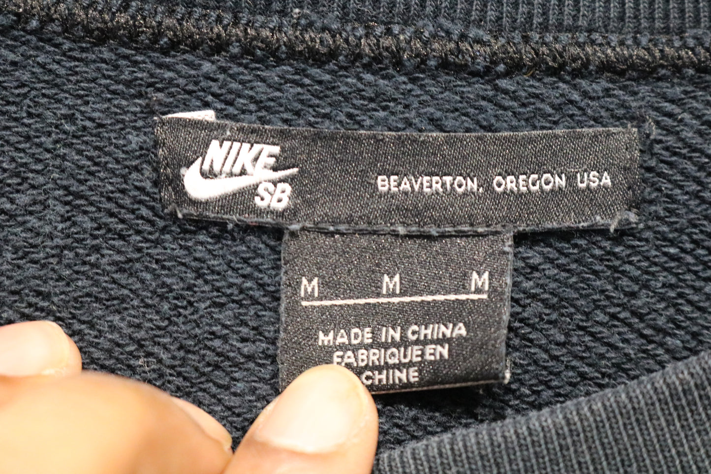 Nike-SB Crewneck Sweatshirt | Vintage Skateboarding Pullover Knit | Classic Raglan Faded Black Top