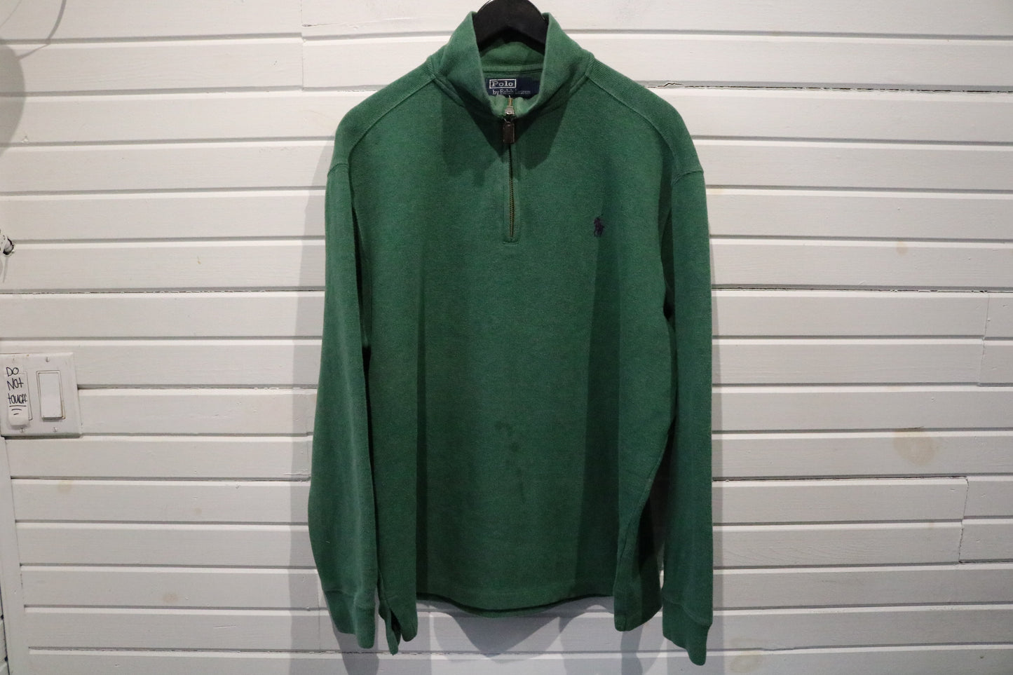 Polo Ralph-Lauren Quarter-Zip Sweater | Vintage Classic Green Pullover | Relaxed Fit Knit Top | Timeless Streetwear