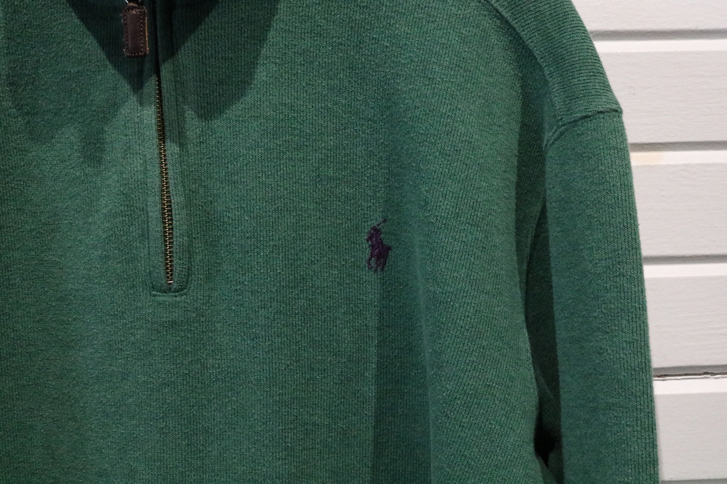 Polo Ralph-Lauren Quarter-Zip Sweater | Vintage Classic Green Pullover | Relaxed Fit Knit Top | Timeless Streetwear