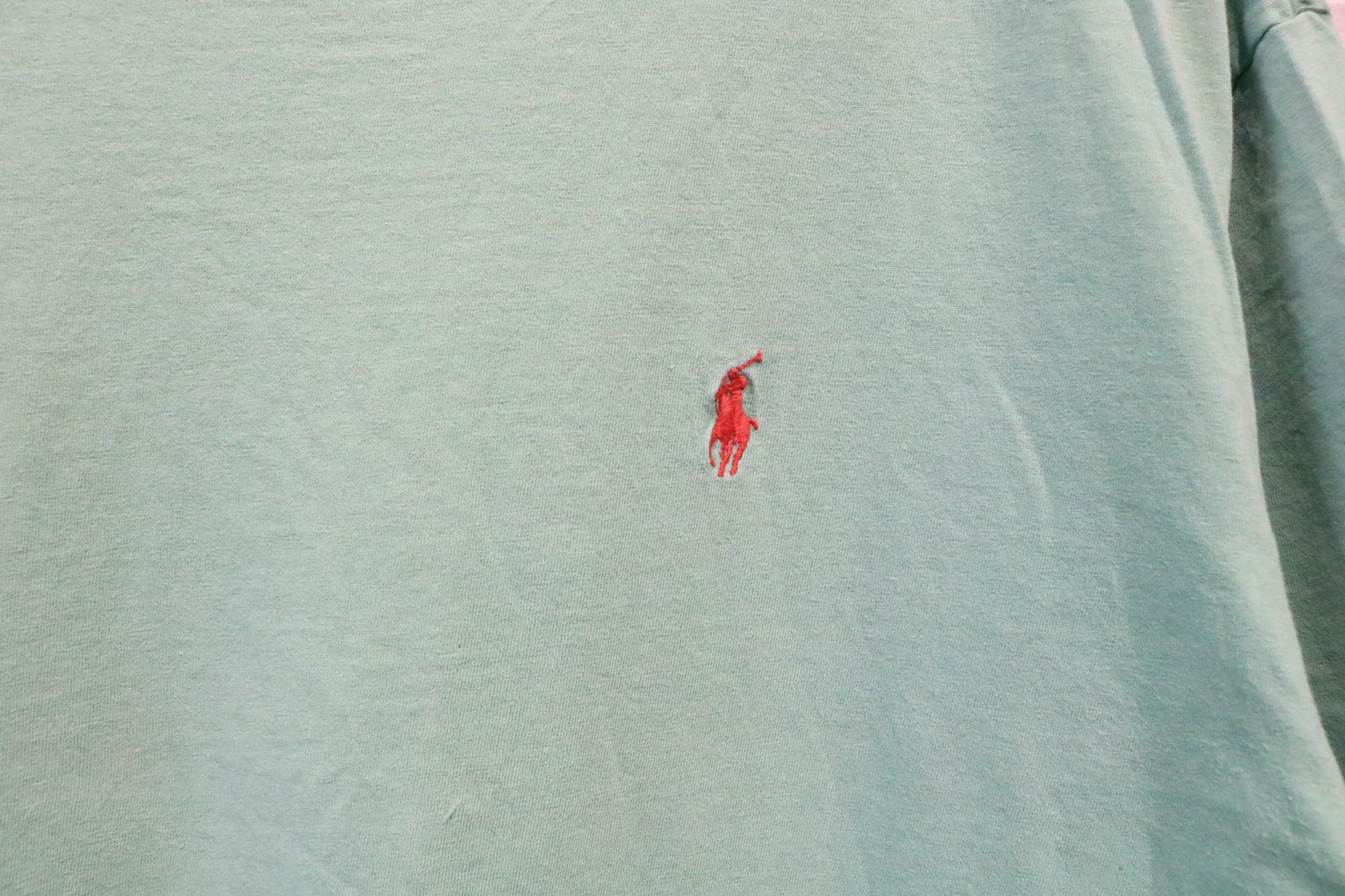 Polo Ralph-Lauren T-Shirt | Vintage Classic Solid Green Crewneck Tee | Minimalist Everyday Wear