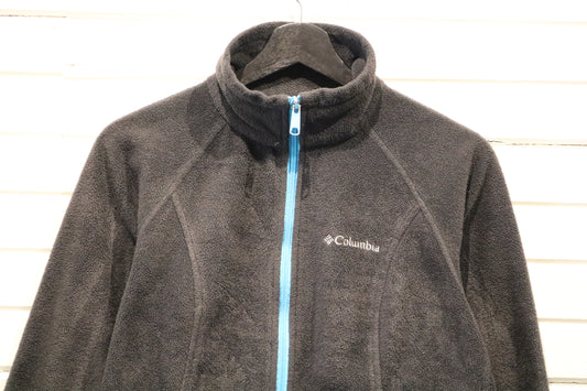 Vintage Columbia Fleece Jacket | Charcoal Full-Zip Outdoor Layer | Soft Winter Outerwear