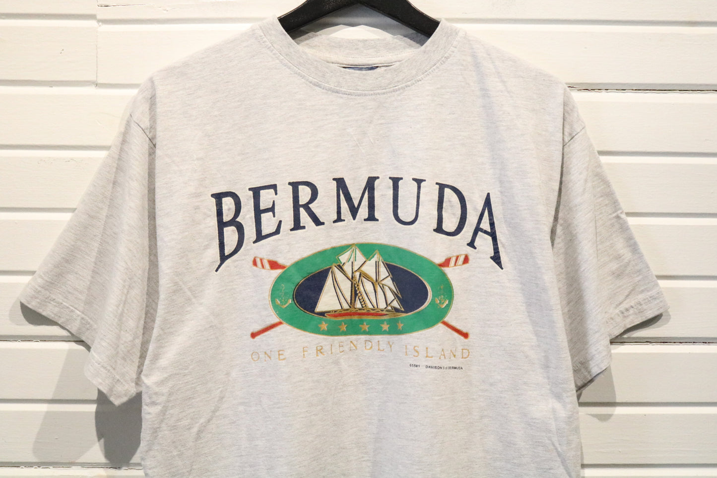 Bermuda T-Shirt | Vintage 1990s Sailboat Graphic Tee | One Friendly Island Souvenir