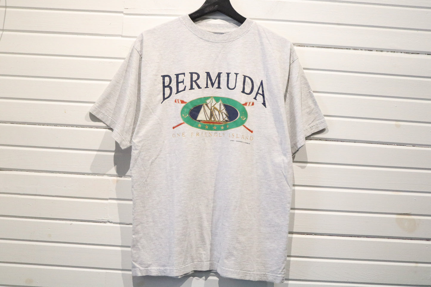 Bermuda T-Shirt | Vintage 1990s Sailboat Graphic Tee | One Friendly Island Souvenir