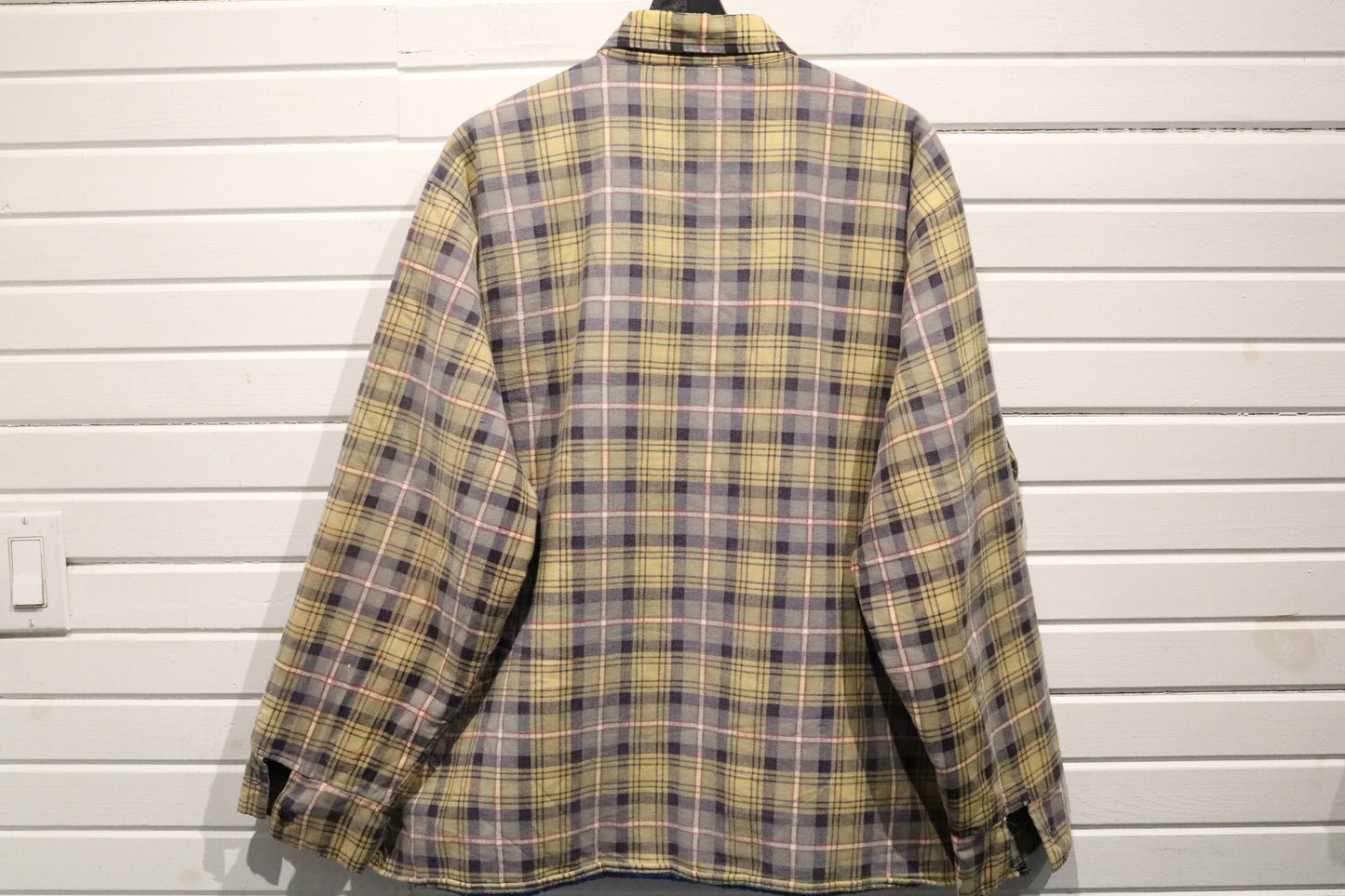 Impact Plaid Button-Up Shirt | Vintage Classic Checked Flannel With Repair Detail | Men's Casual Workwear