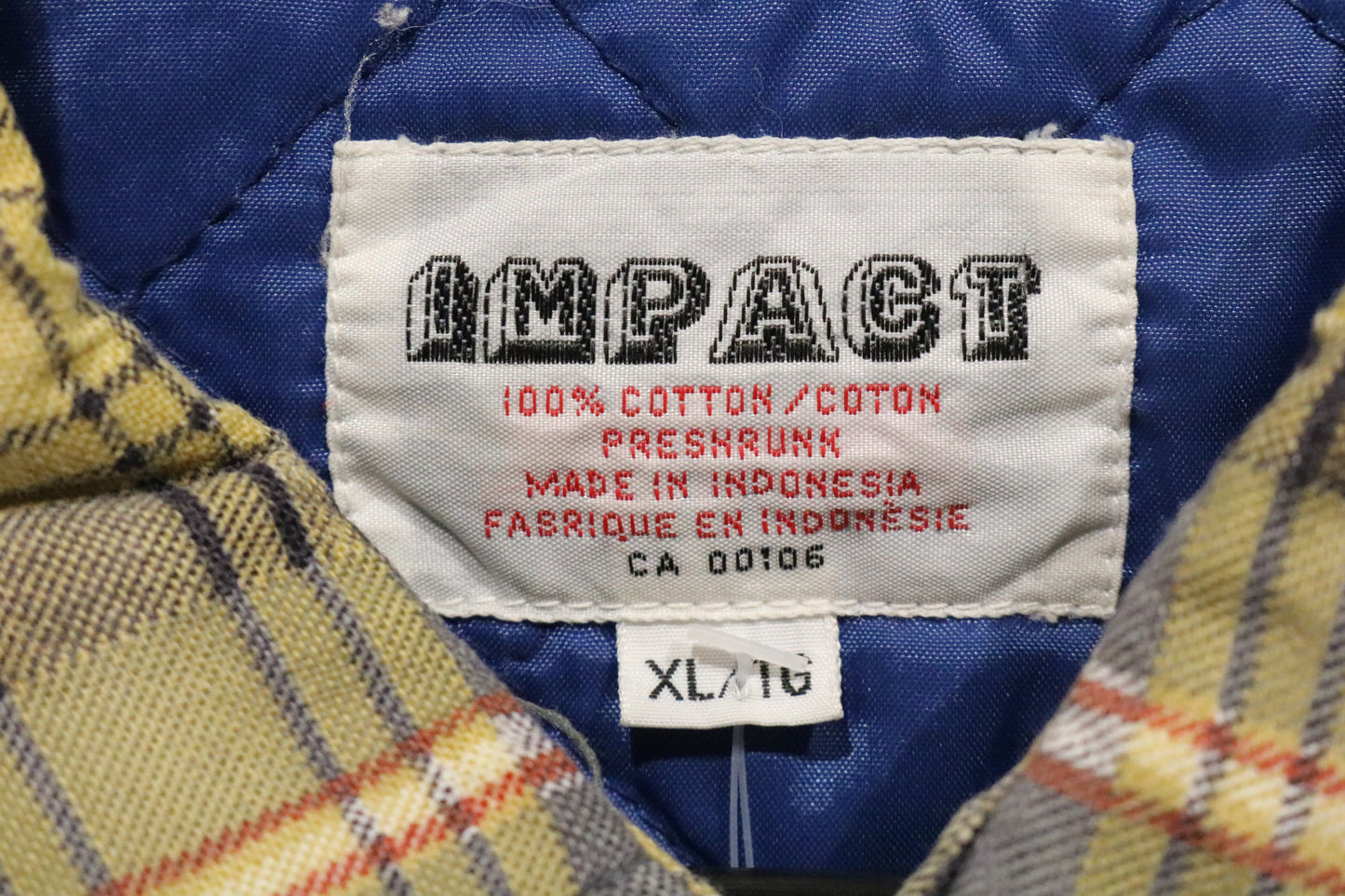 Impact Plaid Button-Up Shirt | Vintage Classic Checked Flannel With Repair Detail | Men's Casual Workwear