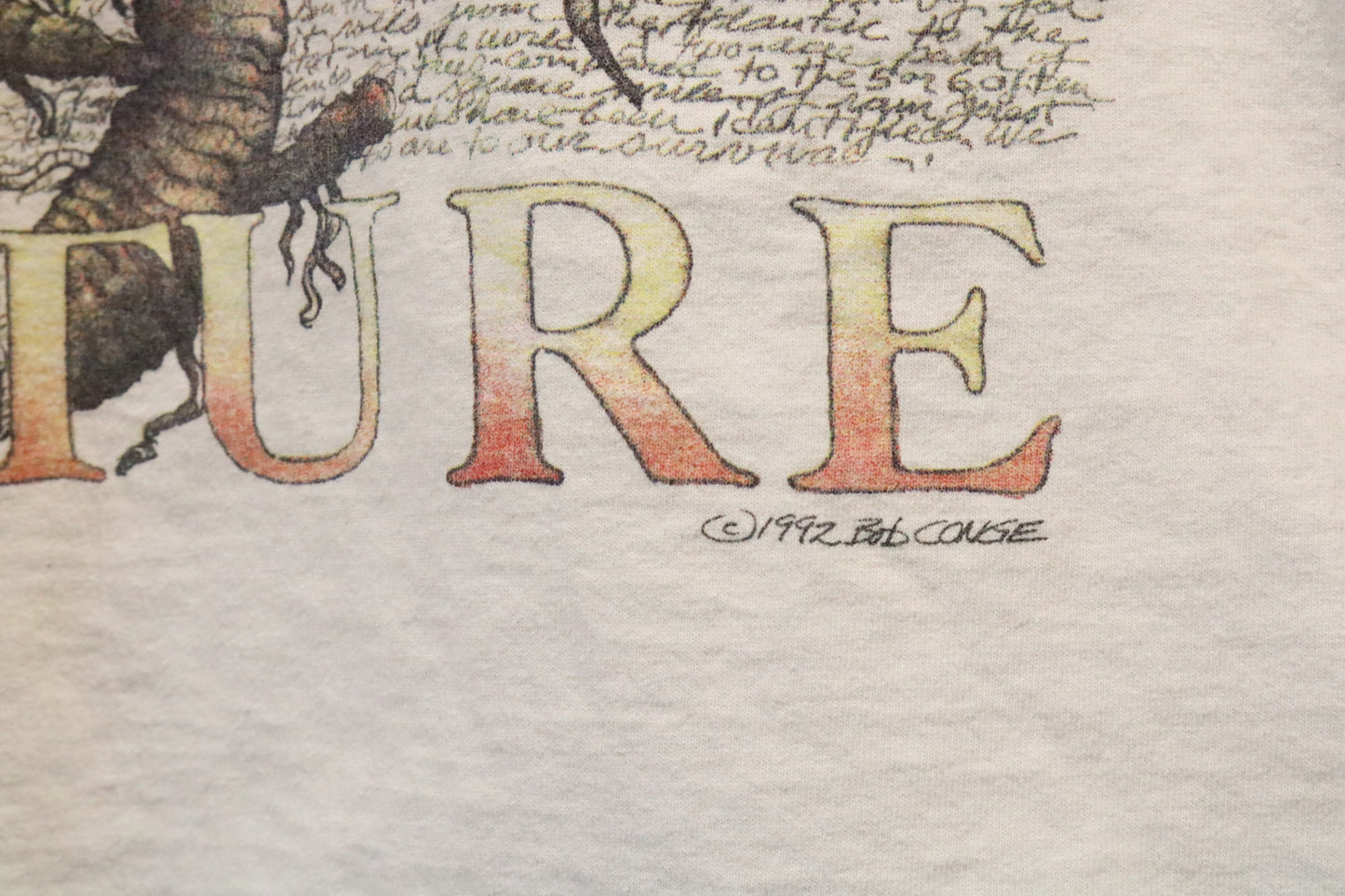 Renewable Future Graphic T-Shirt | Vintage 1990s Nature Botanical Tee | Cactus Butterfly Print Shirt