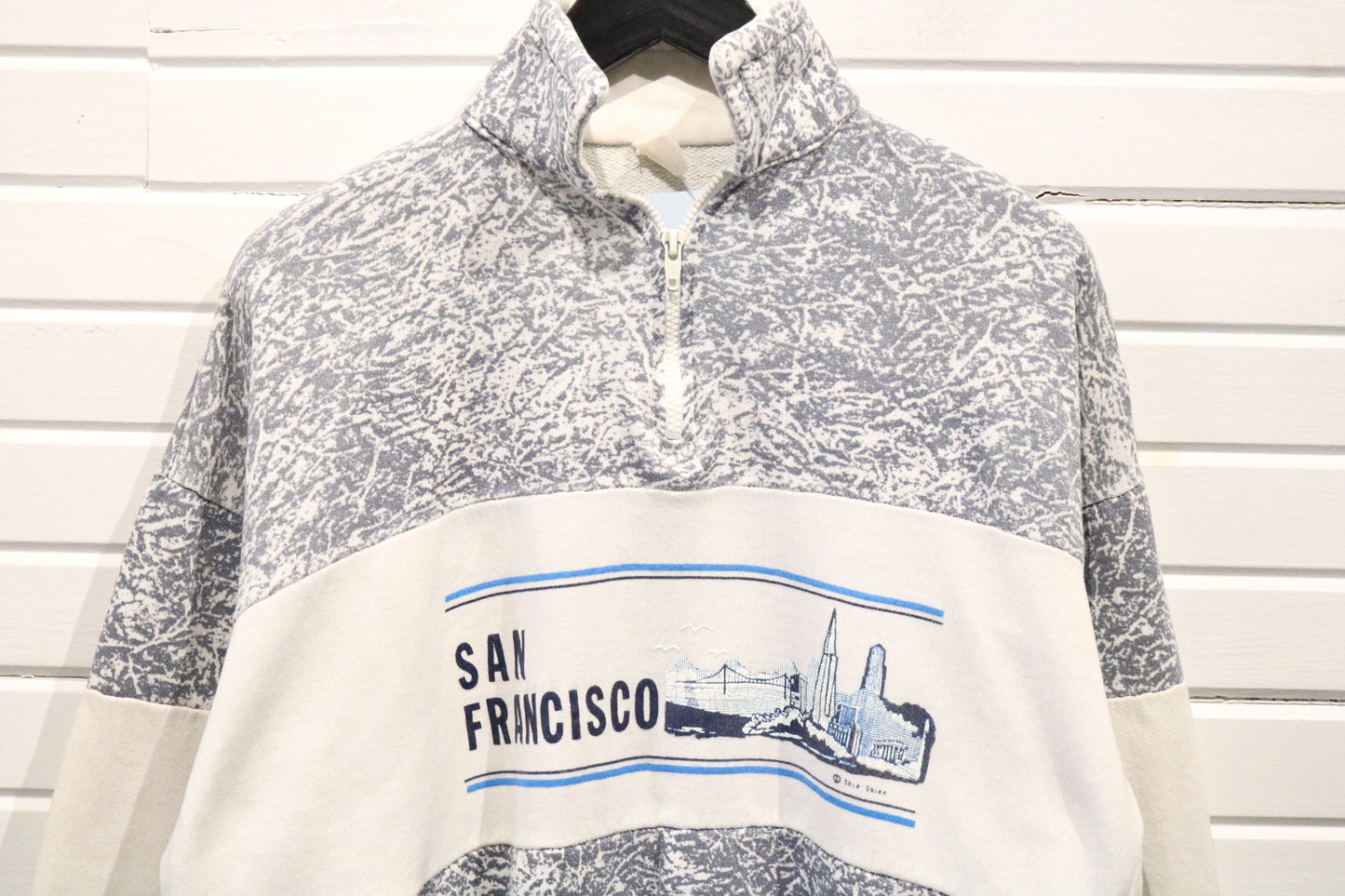 San-Francisco Quarter-Zip Sweatshirt | Vintage 90s Graphic Pullover | Skyline Print Outerwear