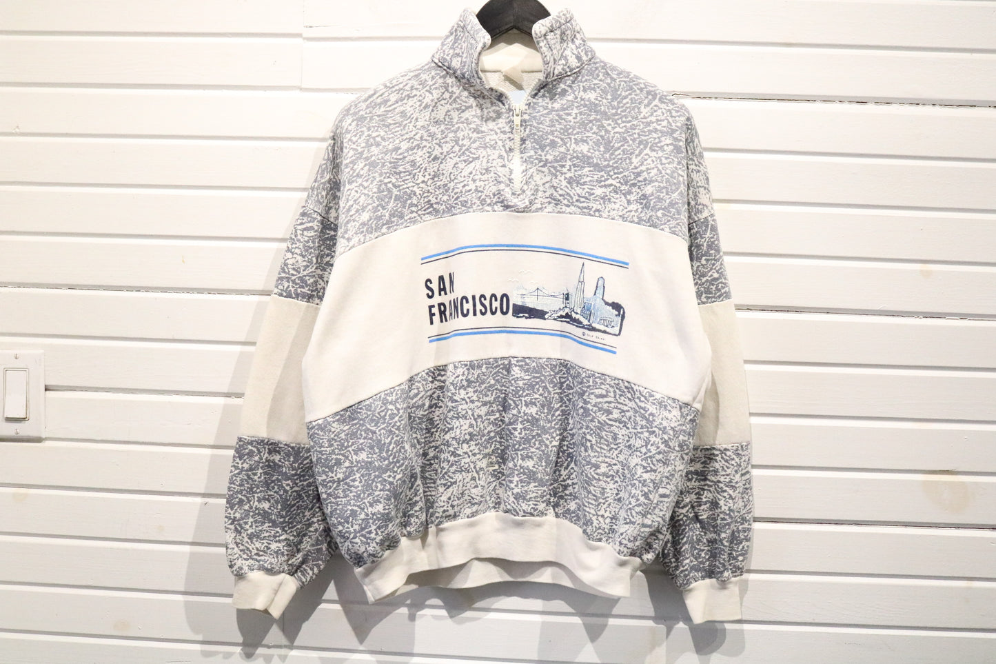 San-Francisco Quarter-Zip Sweatshirt | Vintage 90s Graphic Pullover | Skyline Print Outerwear