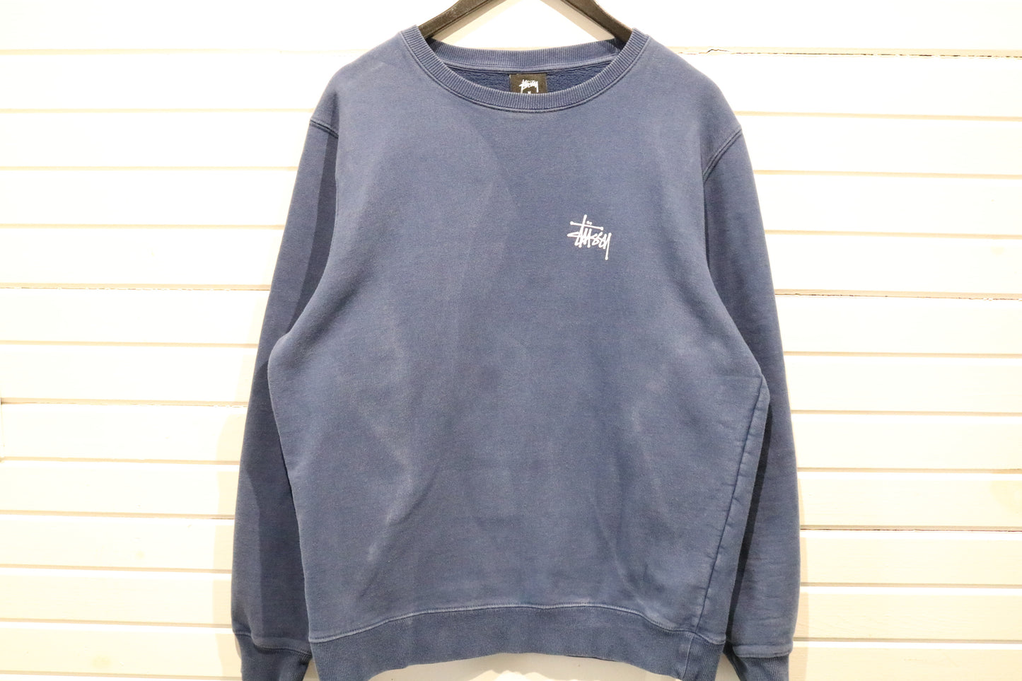 Stussy Sweatshirt | Vintage 2000s Blue Crewneck Pullover | Classic Streetwear with Logo Print