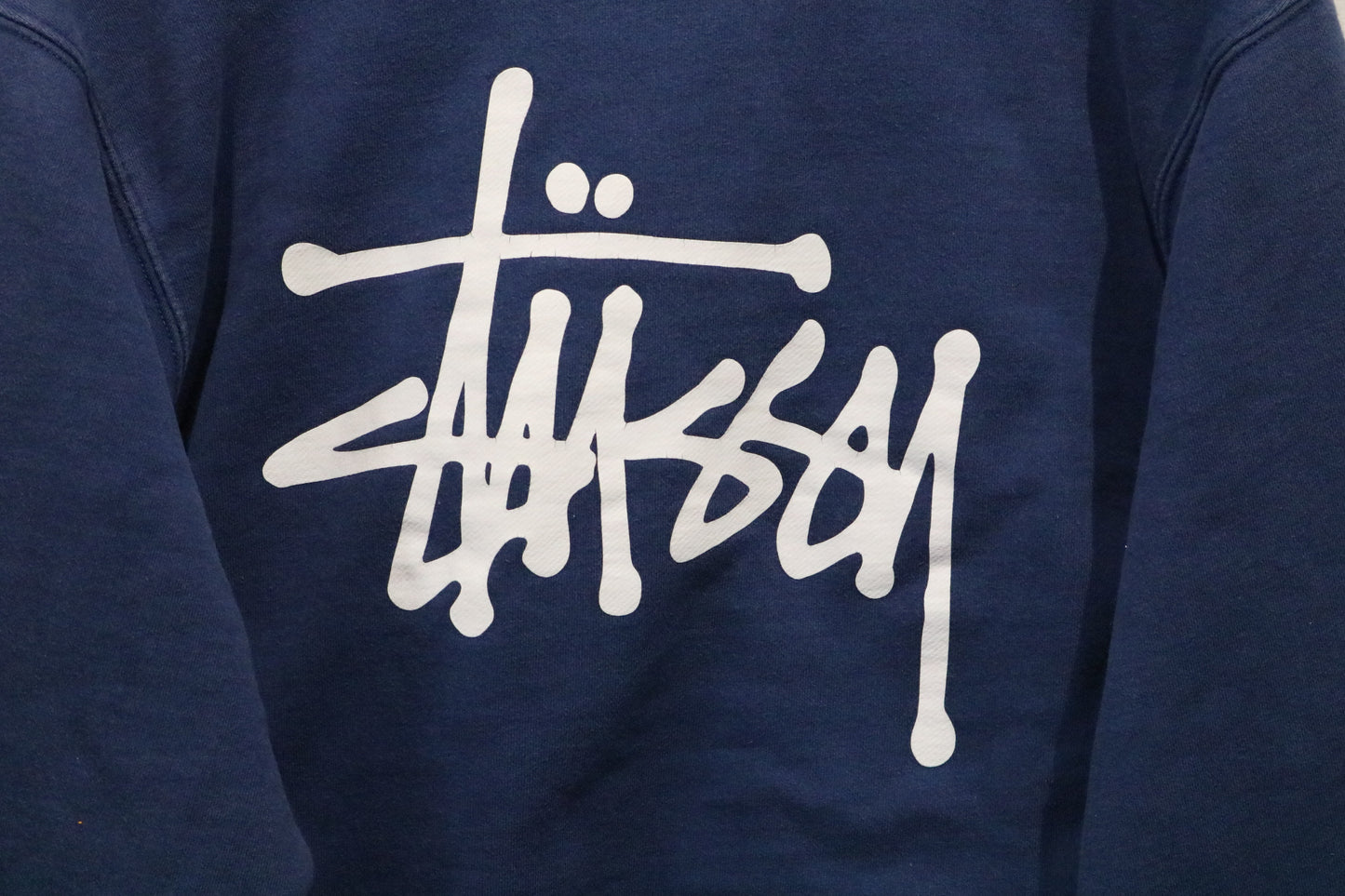 Stussy Sweatshirt | Vintage 2000s Blue Crewneck Pullover | Classic Streetwear with Logo Print