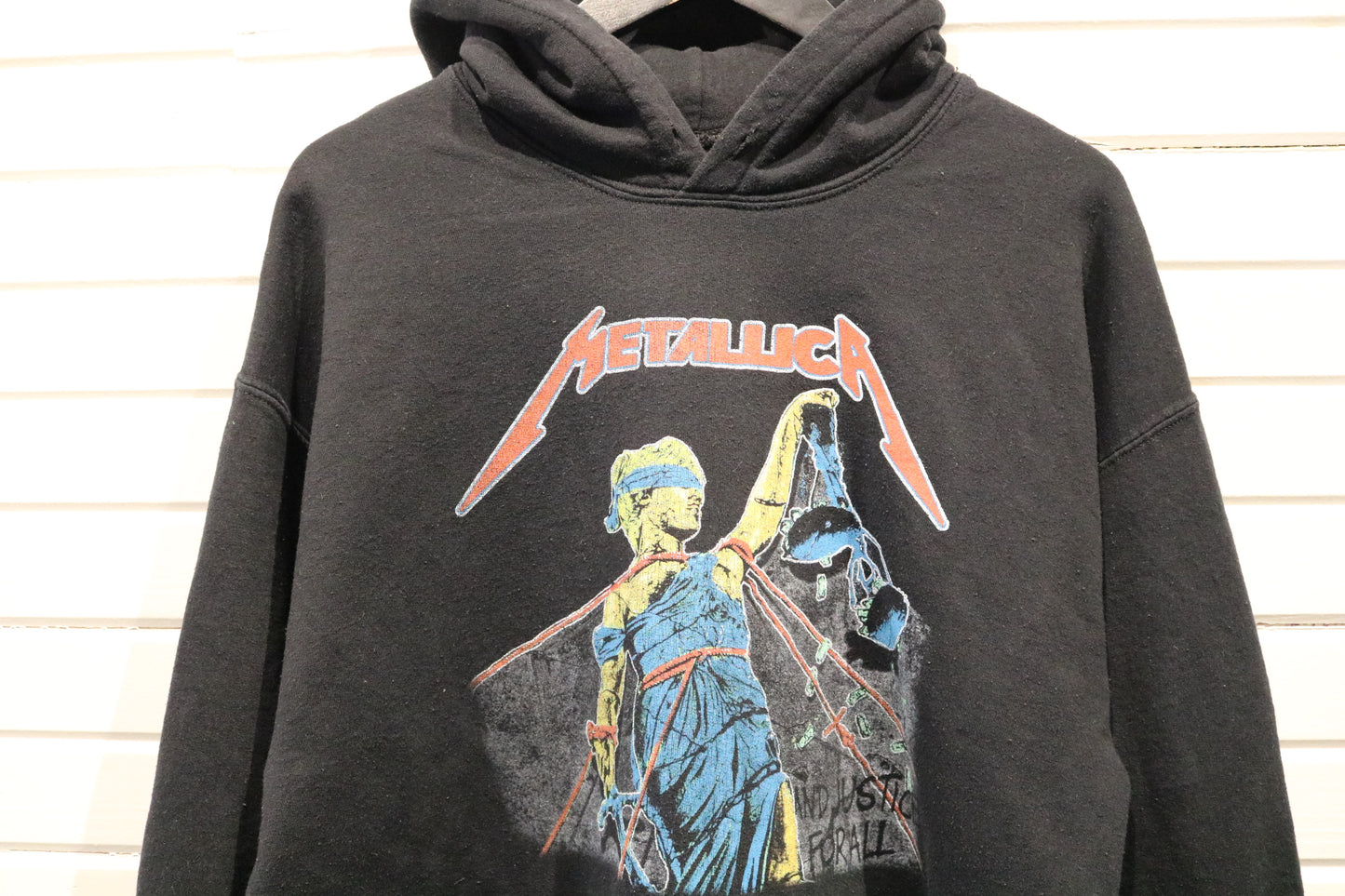 Metallica Hoodie | Vintage And Justice For All Graphic Pullover Sweatshirt | Band Tour Merch Fan Apparel