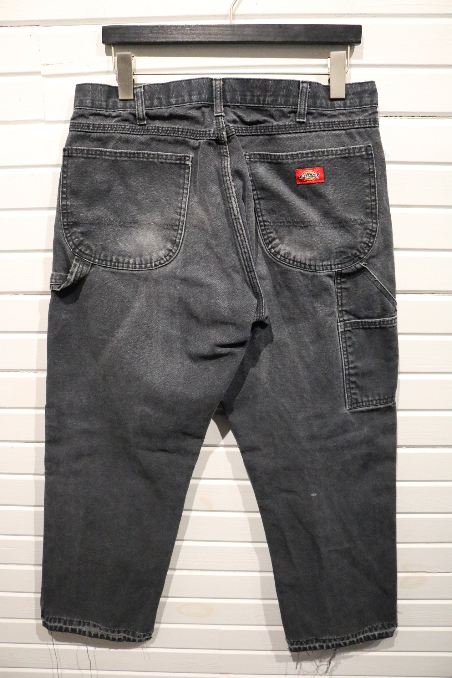Dickies Denim Pants | Vintage Faded Workwear Carpenter Jeans | Distressed Hem Utility Trousers