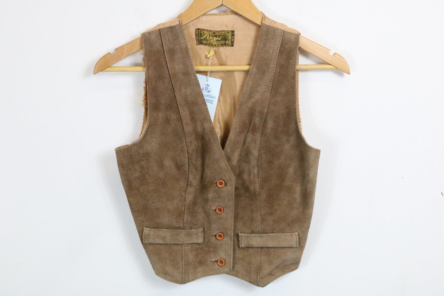 Learsi Suede Leather Vest | Vintage 1970s Brown Button-Up Western Waistcoat | Classic Argentinian Western Style