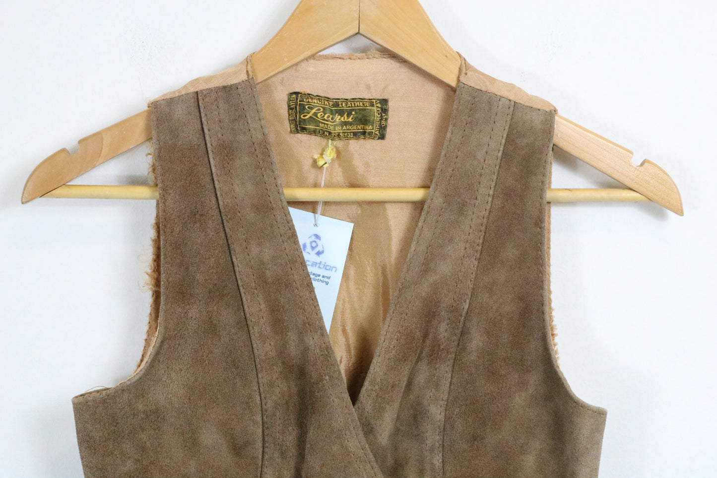 Learsi Suede Leather Vest | Vintage 1970s Brown Button-Up Western Waistcoat | Classic Argentinian Western Style