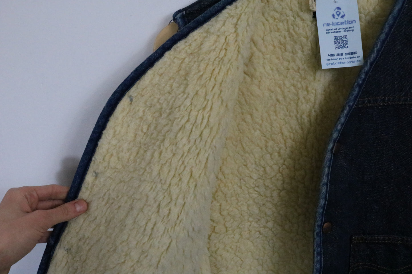 Roebucks Denim Sherpa-Lined Vest | Vintage 70s Insulated Workwear Waistcoat | Classic Blue Jean Layering