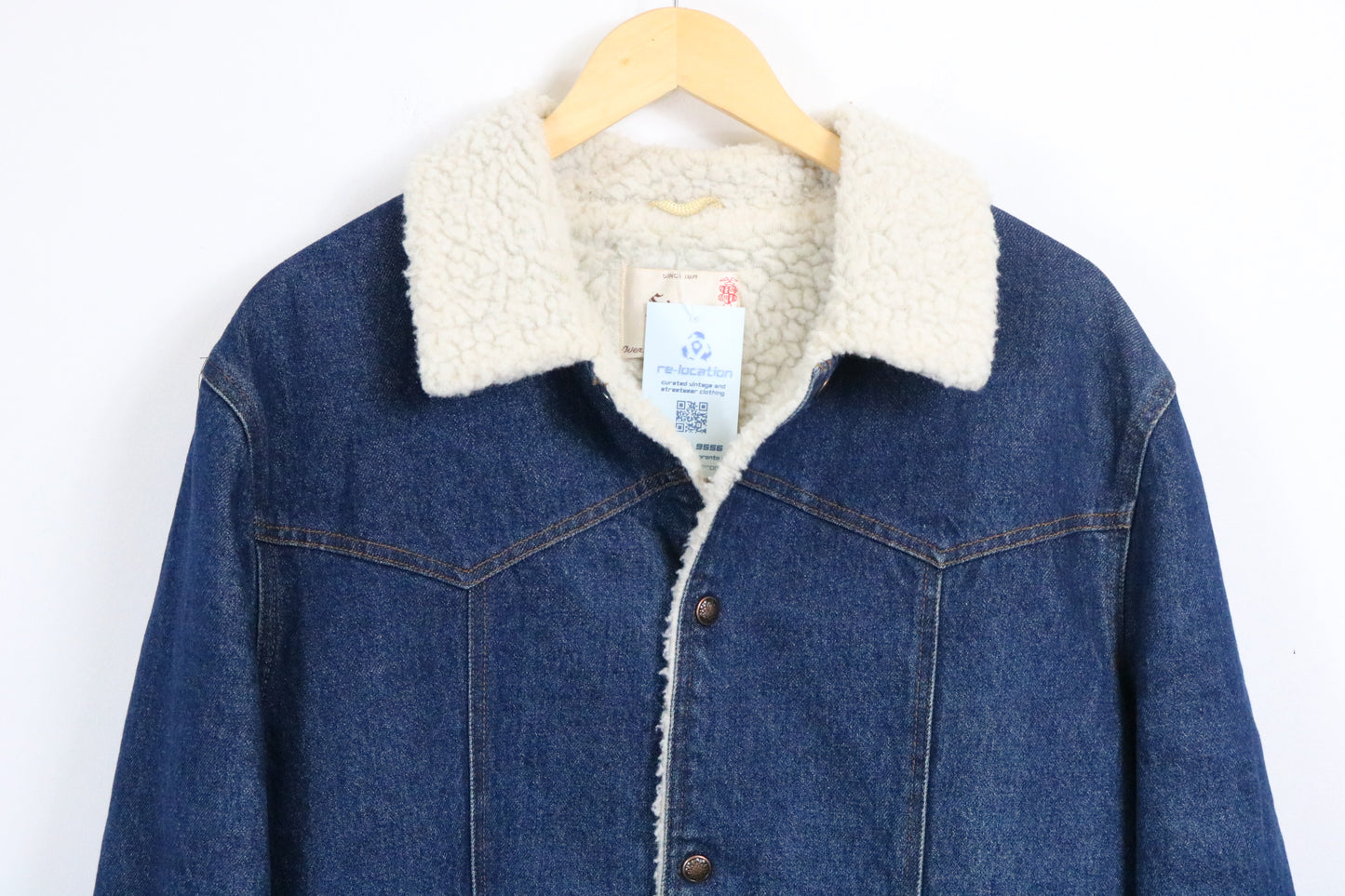 Sir-Jac Sherpa Lined Denim Jacket | Vintage 1970s Shearling Collar Jean Coat | Classic Outerwear