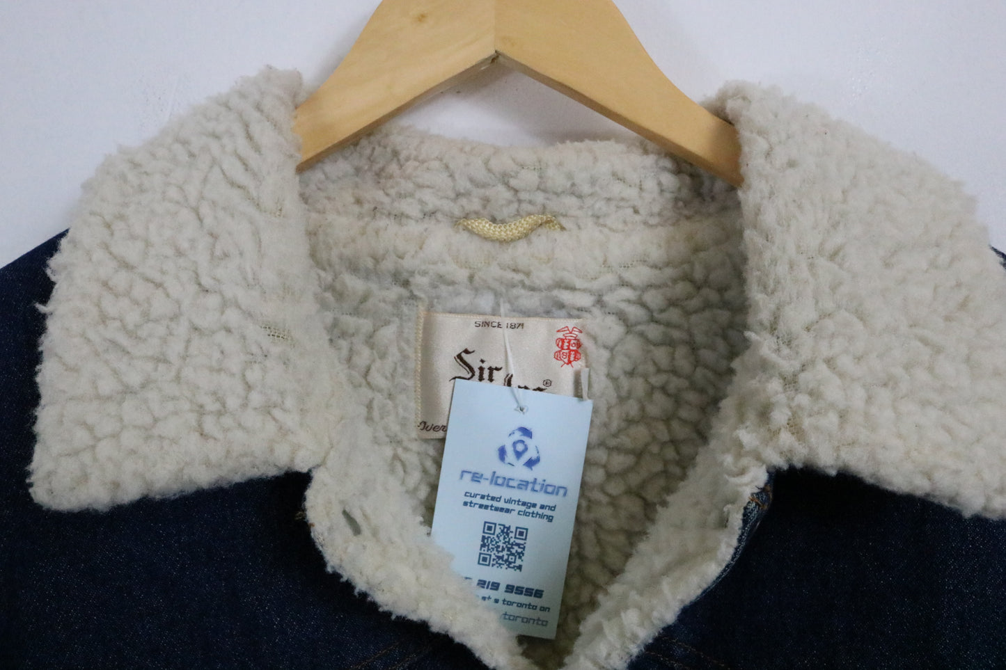 Sir-Jac Sherpa Lined Denim Jacket | Vintage 1970s Shearling Collar Jean Coat | Classic Outerwear