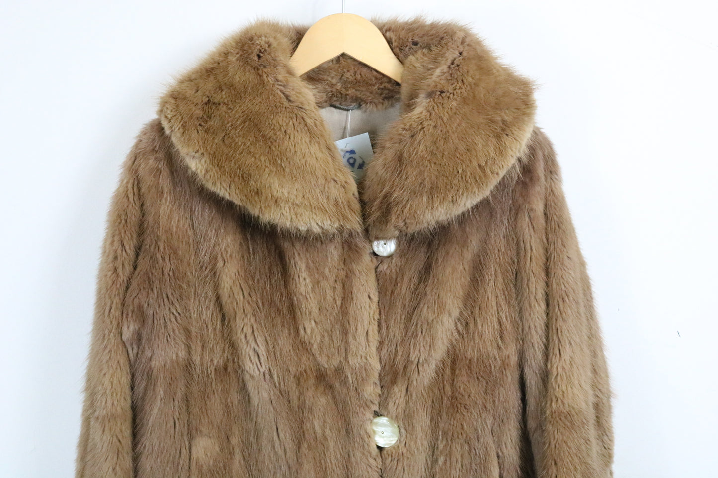 Burkholder Furs Coat | Vintage 1950s Fur Outerwear | Large Shawl Collar Brown Elegant Winter Coat