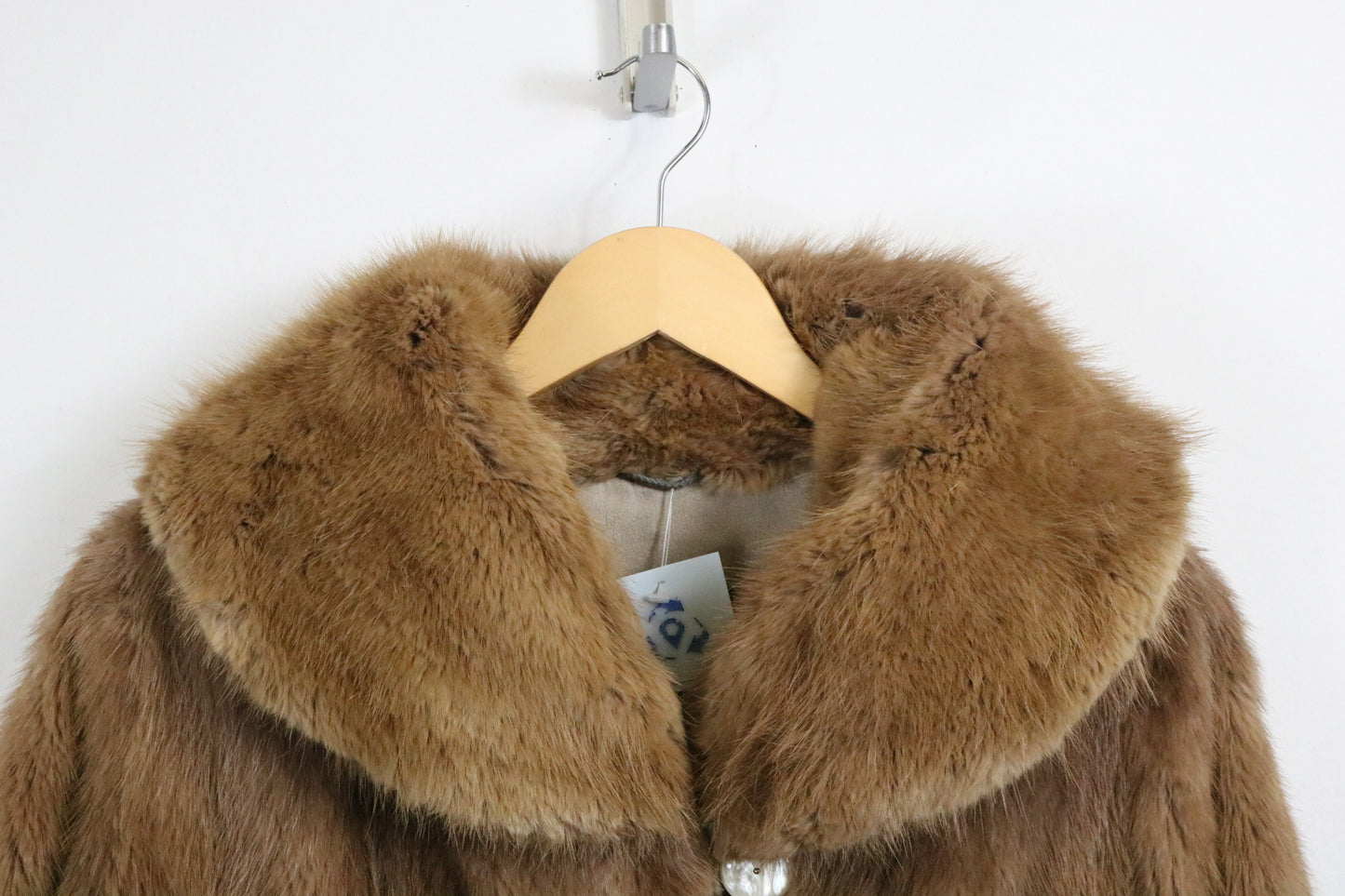 Burkholder Furs Coat | Vintage 1950s Fur Outerwear | Large Shawl Collar Brown Elegant Winter Coat