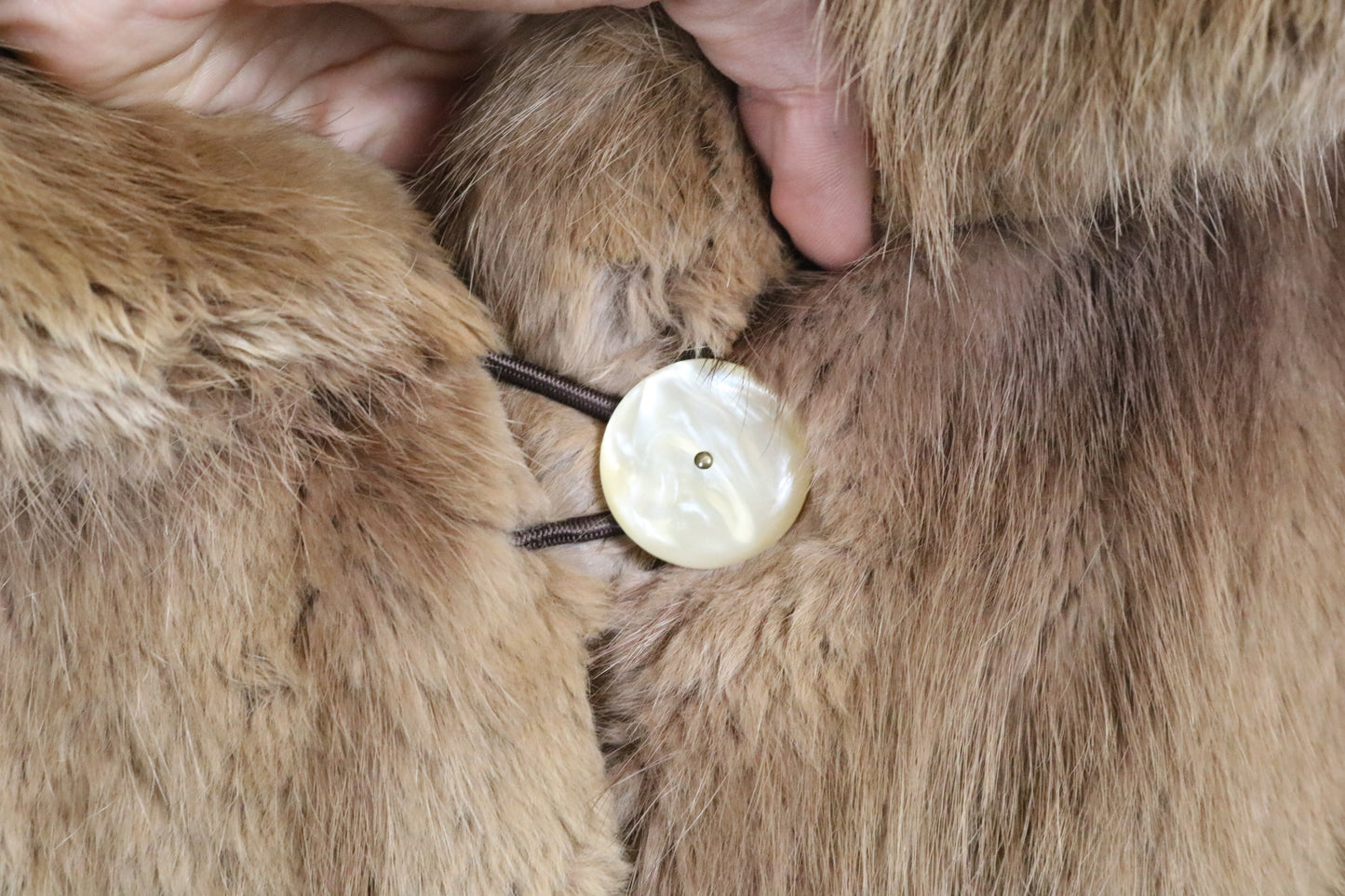 Burkholder Furs Coat | Vintage 1950s Fur Outerwear | Large Shawl Collar Brown Elegant Winter Coat