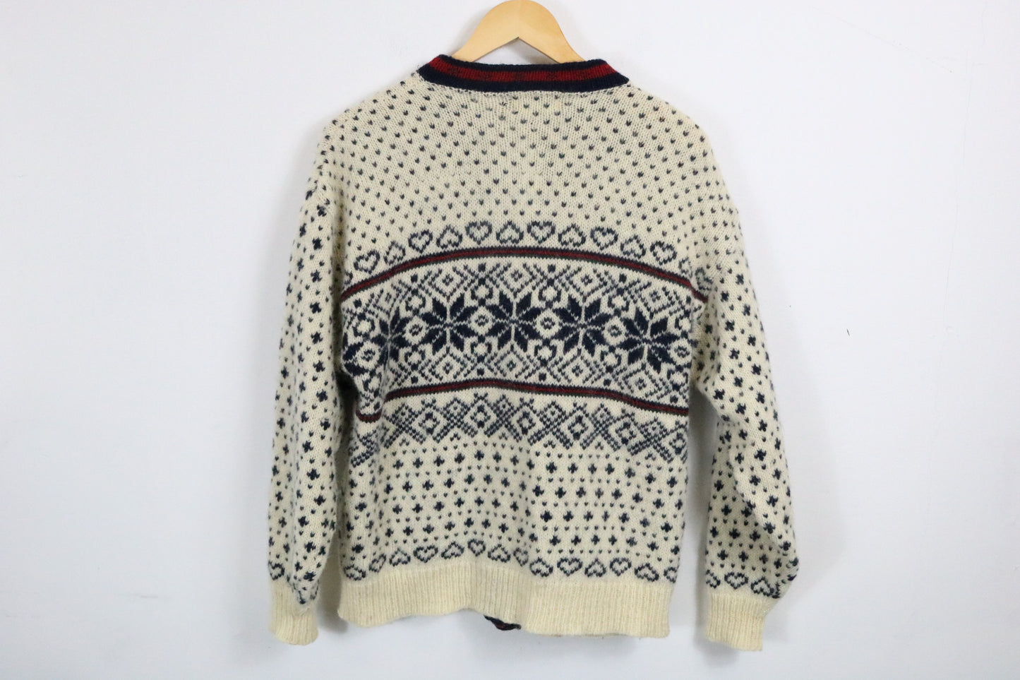 L.L. Bean Knit Cardigan | Vintage Nordic Pattern Wool Sweater | Classic Button-Front Fair Isle Style | Winter Wear