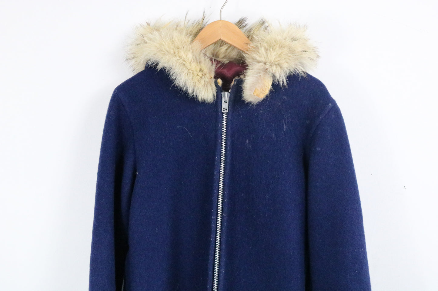 Pangnirtung Sewing Center Coat | Vintage Inuit Fur-Trim Zip-Up Hooded Coat | Winter Outerwear
