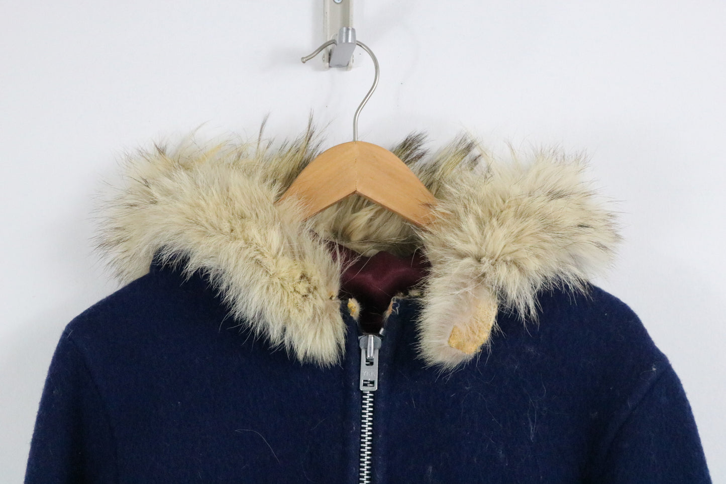 Pangnirtung Sewing Center Coat | Vintage Inuit Fur-Trim Zip-Up Hooded Coat | Winter Outerwear