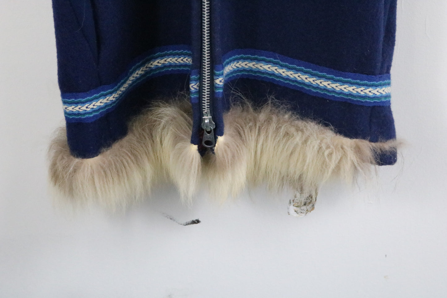 Pangnirtung Sewing Center Coat | Vintage Inuit Fur-Trim Zip-Up Hooded Coat | Winter Outerwear