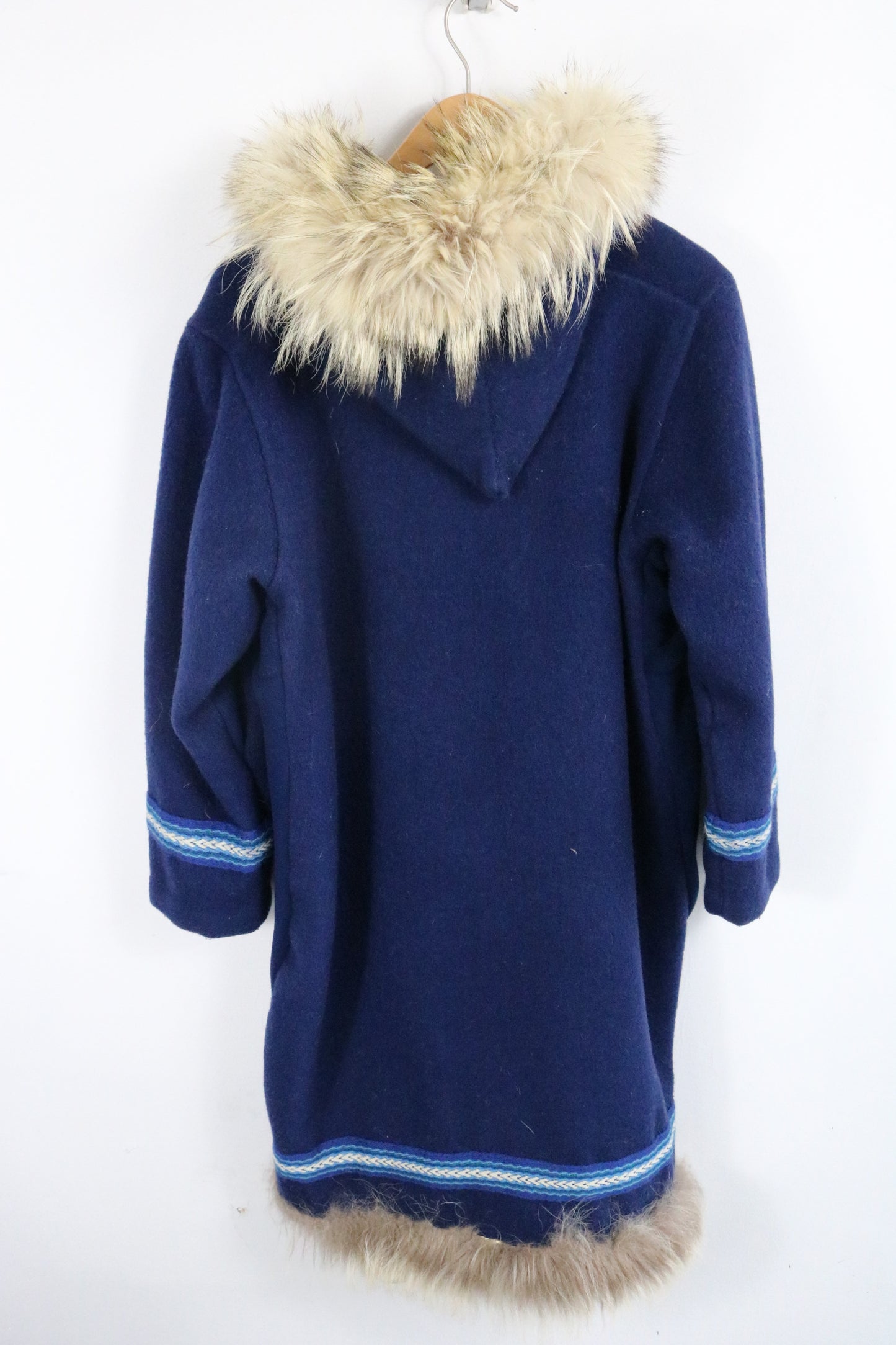 Pangnirtung Sewing Center Coat | Vintage Inuit Fur-Trim Zip-Up Hooded Coat | Winter Outerwear
