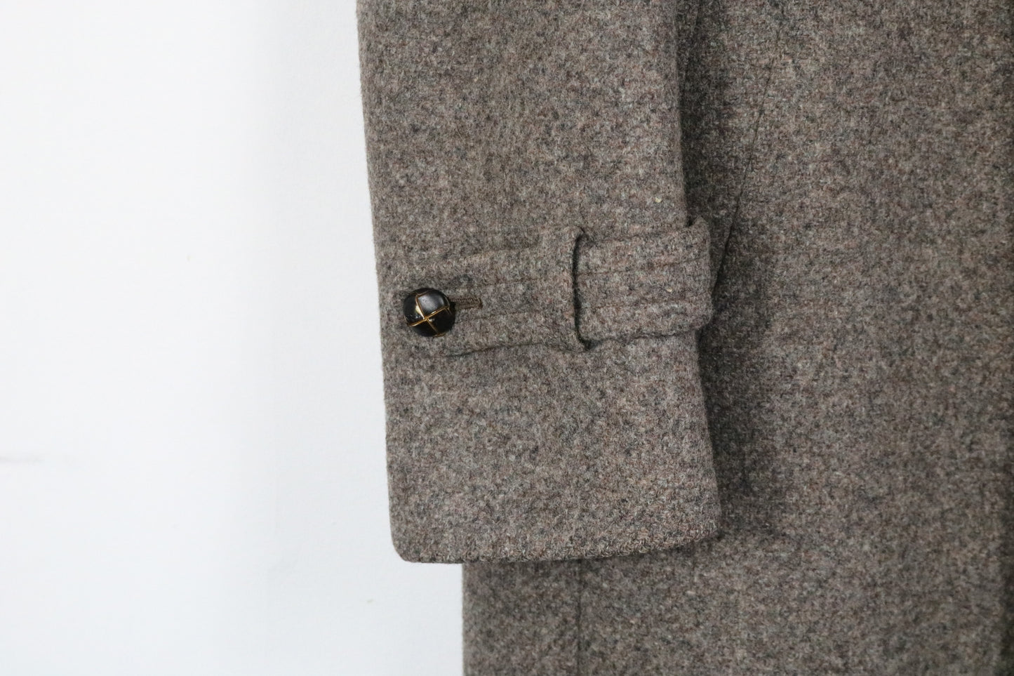 Shipley Wool Overcoat | Vintage Tailored Grey Button-Front Coat | Warm Layering Outerwear