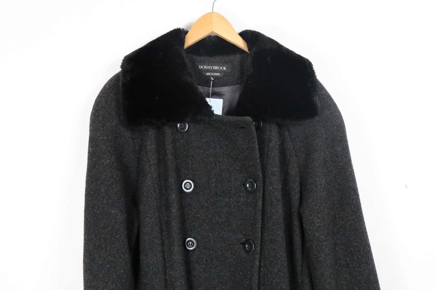 Donnybrook Coat | Vintage Faux-Fur Collar Double-Breasted Long Coat | Winter Outerwear