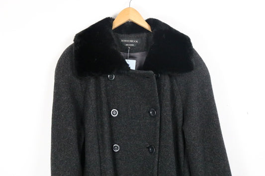 Donnybrook Coat | Vintage Faux-Fur Collar Double-Breasted Long Coat | Winter Outerwear