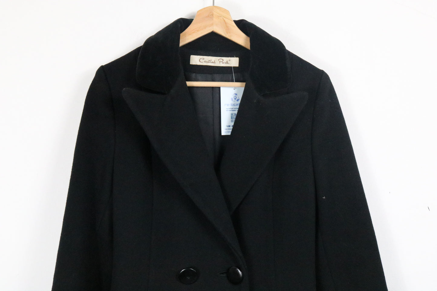 Central-Park Coat | Vintage Black Double-Breasted Long Coat | Tailored Outerwear