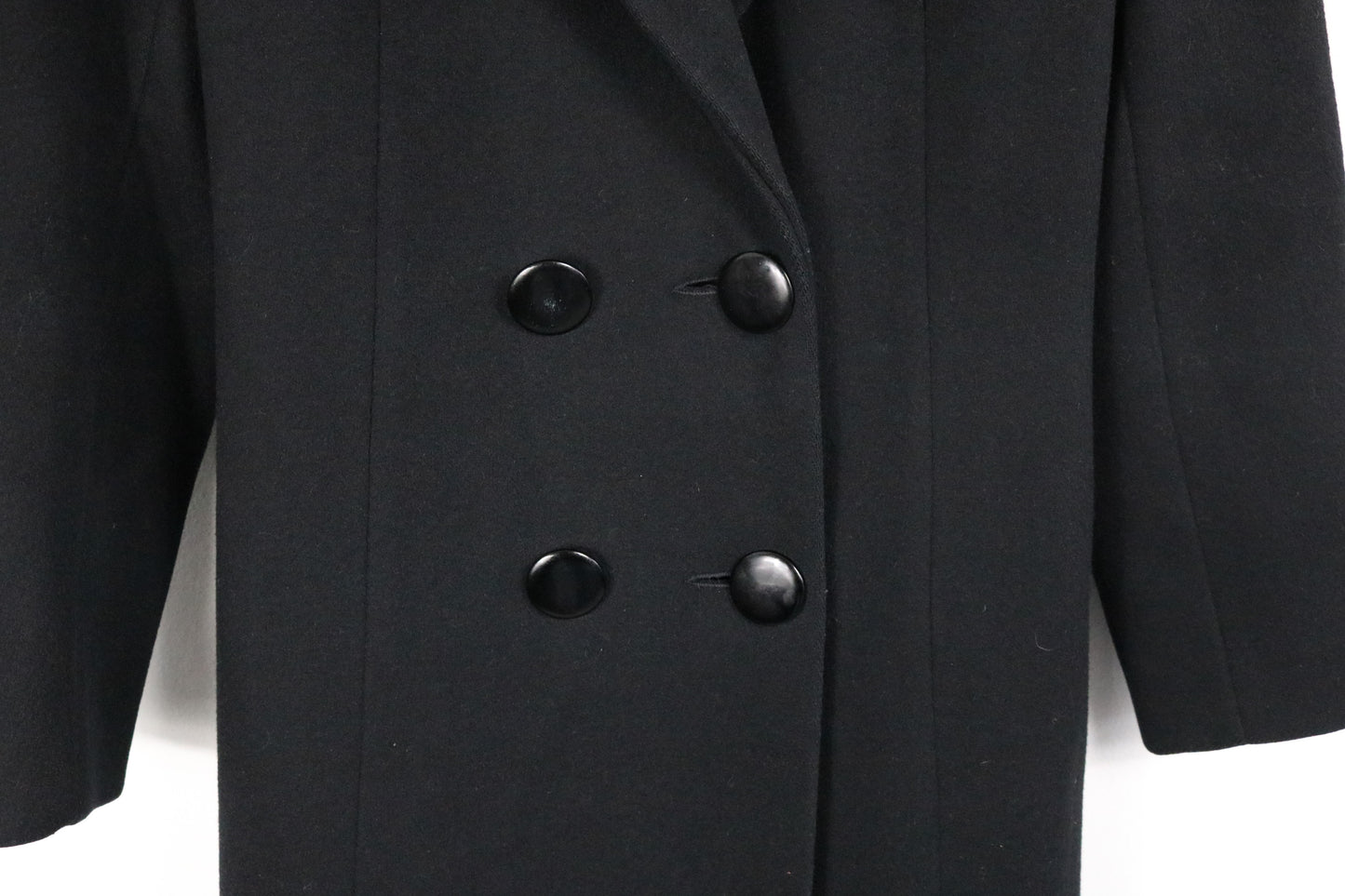 Central-Park Coat | Vintage Black Double-Breasted Long Coat | Tailored Outerwear