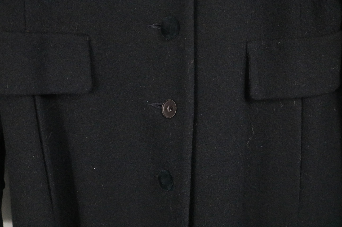 Halston Coat | Vintage Black Velvet-Collar Long Coat | Classic Outerwear