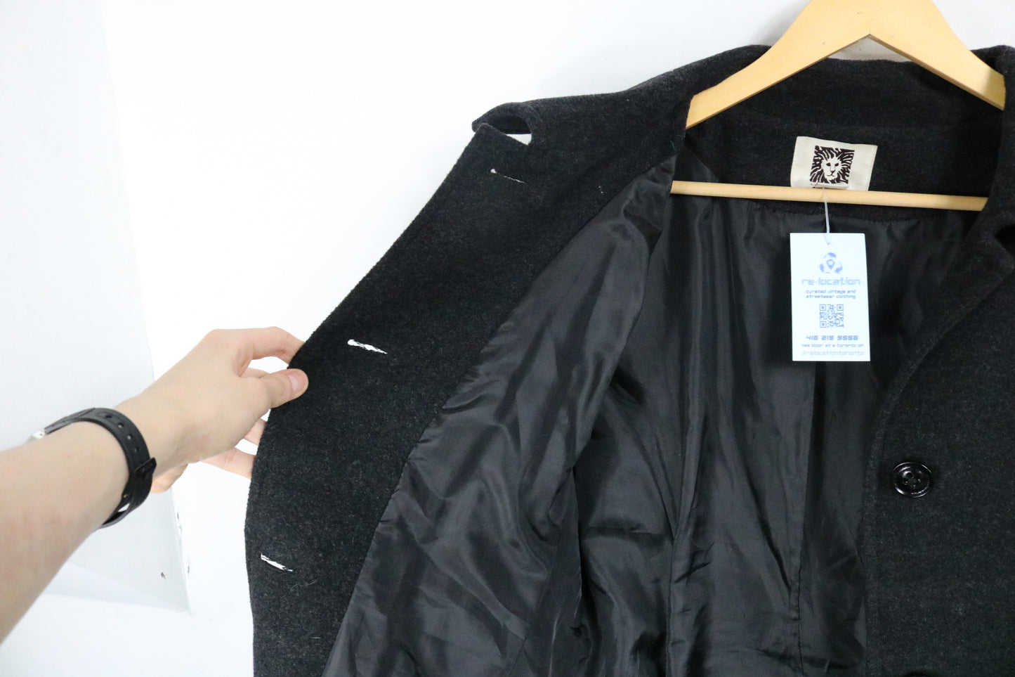 Anne-Klein Coat | Vintage Long Wool Blend Overcoat | Classic Winter Outerwear