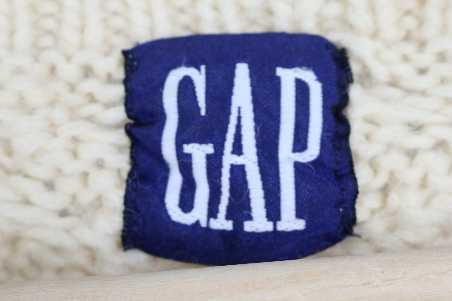 Gap Sweater | Vintage Cable-Knit Patchwork Pullover | Cream Chunky Knit Top