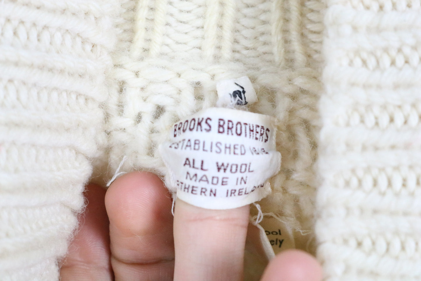 Brooks-Brothers Sweater | Vintage Chunky Cable-Knit Mock-Neck Sweater | Cozy Wool Pullover