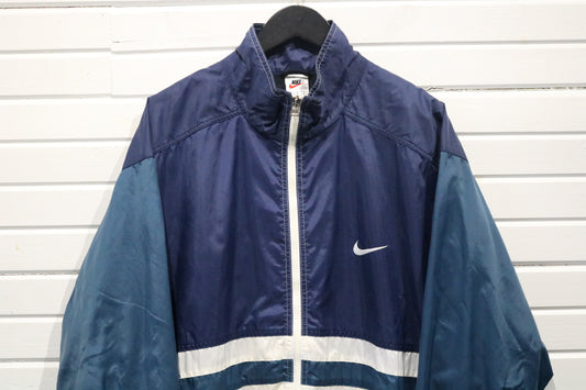 Nike Jacket | Vintage Color Block Zip-Up Windbreaker Jacket | Embroidered Swoosh | Lightweight Track Jacket