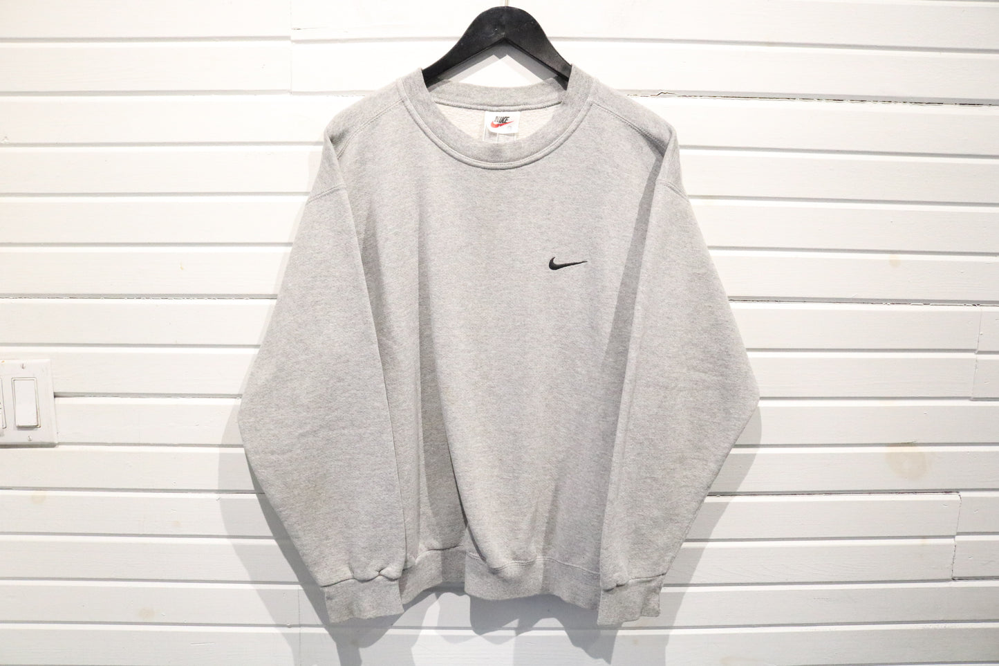 Nike Sweatshirt | Vintage Grey Mini Swoosh Crewneck | Essential Pullover