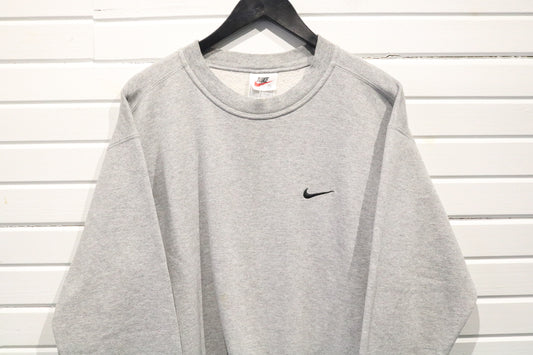 Nike Sweatshirt | Vintage Grey Mini Swoosh Crewneck | Essential Pullover