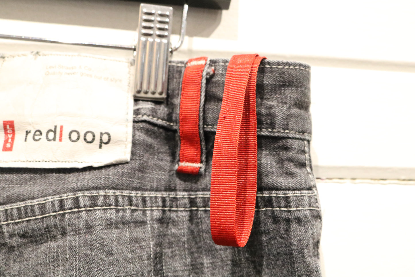 Levi-Strauss Red-Loop Jeans | Vintage Black Wash Red Stitch Denim Jeans | Workwear Inspired Denim Pants
