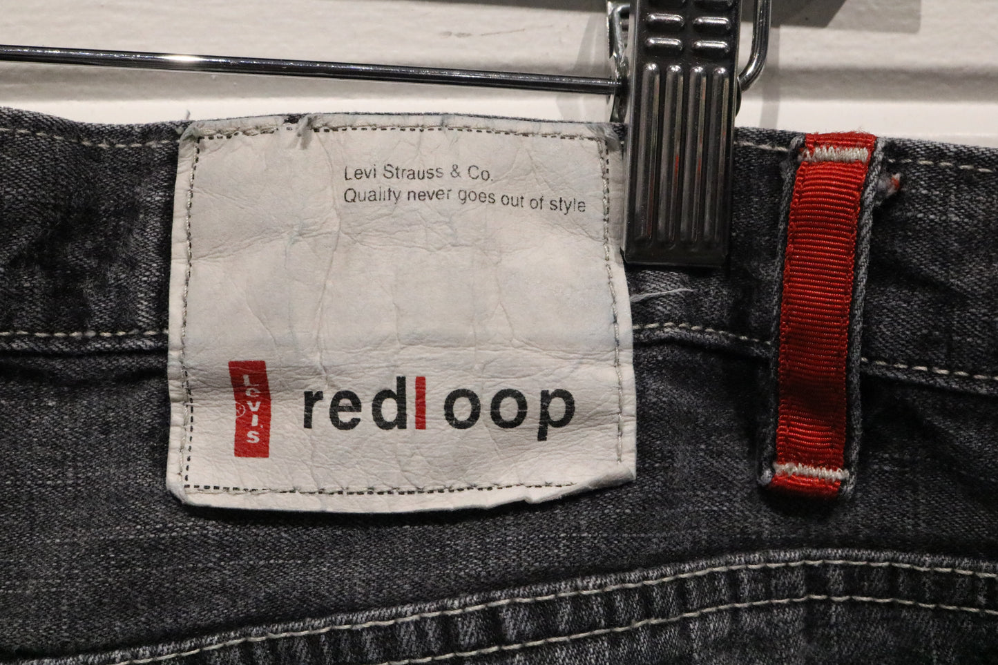 Levi-Strauss Red-Loop Jeans | Vintage Black Wash Red Stitch Denim Jeans | Workwear Inspired Denim Pants