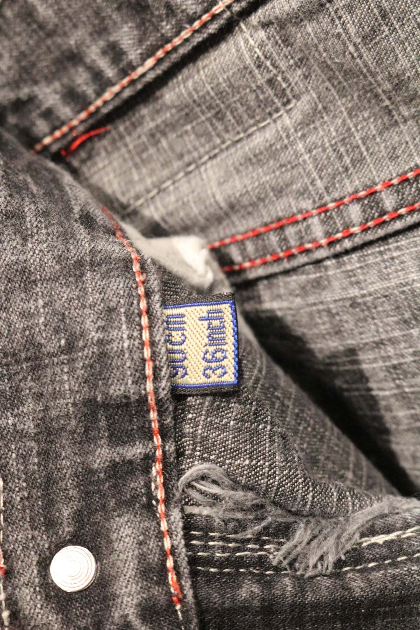 Levi-Strauss Red-Loop Jeans | Vintage Black Wash Red Stitch Denim Jeans | Workwear Inspired Denim Pants