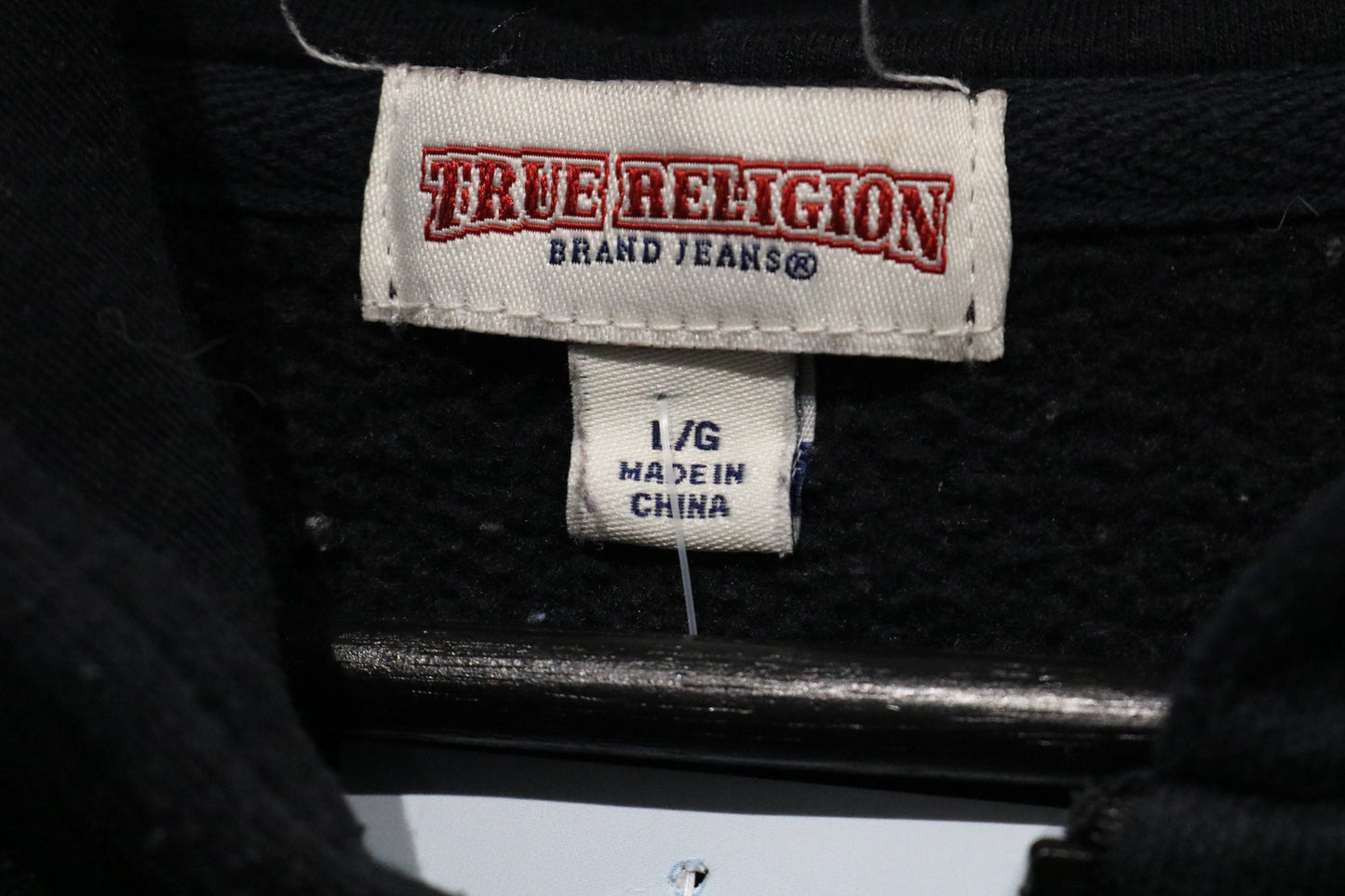 True-Religion Hoodie | Vintage Full-Zip Hooded Sweatshirt | Red Logo Zip-Up Hoodie | Streetwear Layer