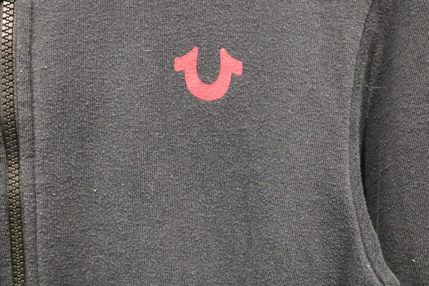 True-Religion Hoodie | Vintage Full-Zip Hooded Sweatshirt | Red Logo Zip-Up Hoodie | Streetwear Layer
