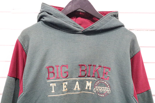 Elegant Fashion Hoodie | Vintage 90s Big Bike Team Embroidered Hoodie | Cycling Graphic Pullover